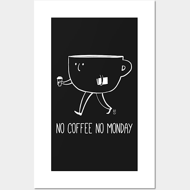 NO Coffee, NO Monday [white] Wall Art by idisegnidiflora